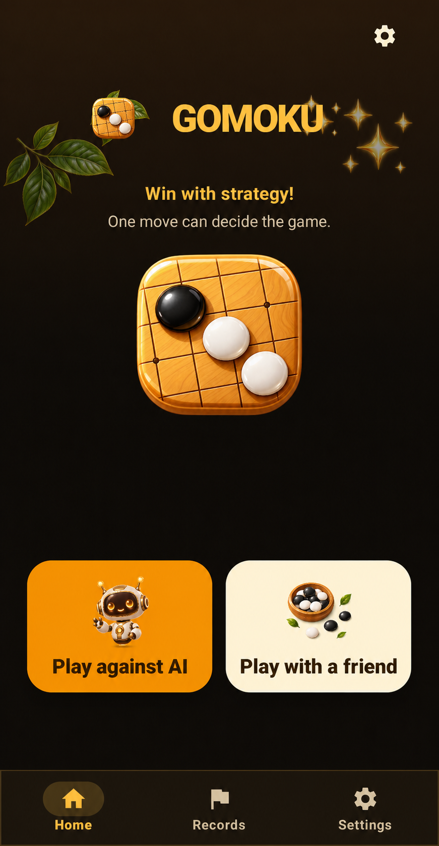 English Gomoku home screen
